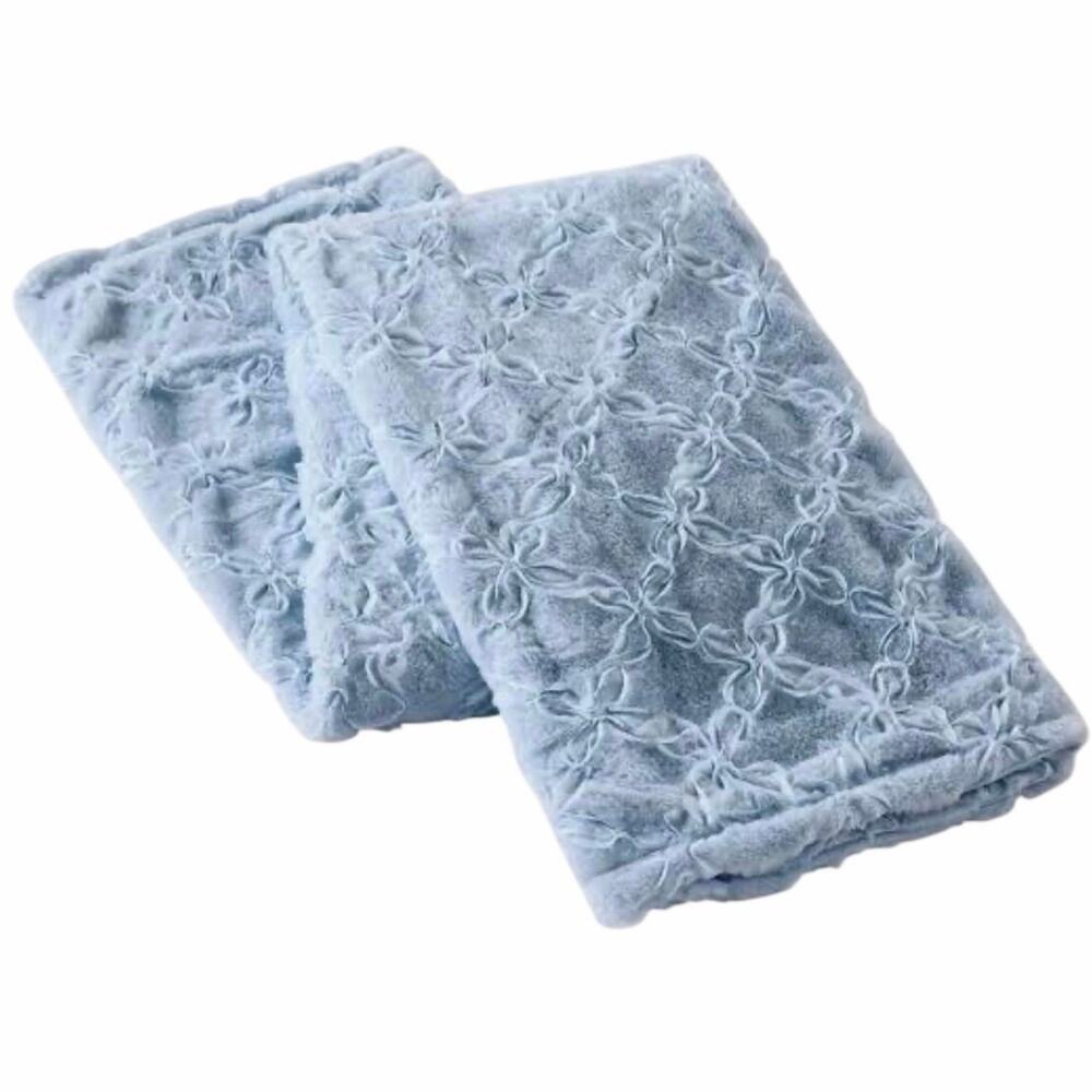 Teen Home Blue Bow Throw Blanket 50x60 Plush Faux Fur Coquette Target NWT